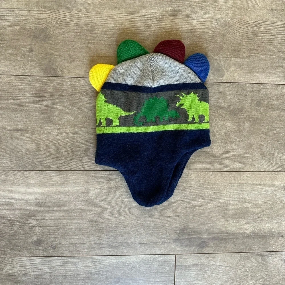 Boutique Addie & Tate Dinosaur Triceratop Ankylosaurus Mohawk Trapper Hat Cap